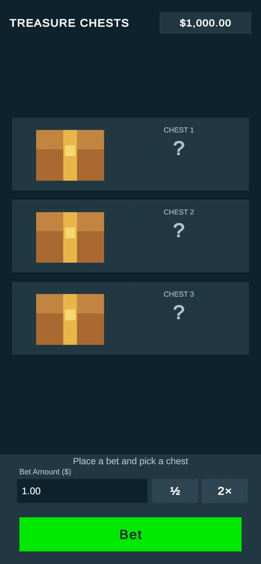 Treasure game screen