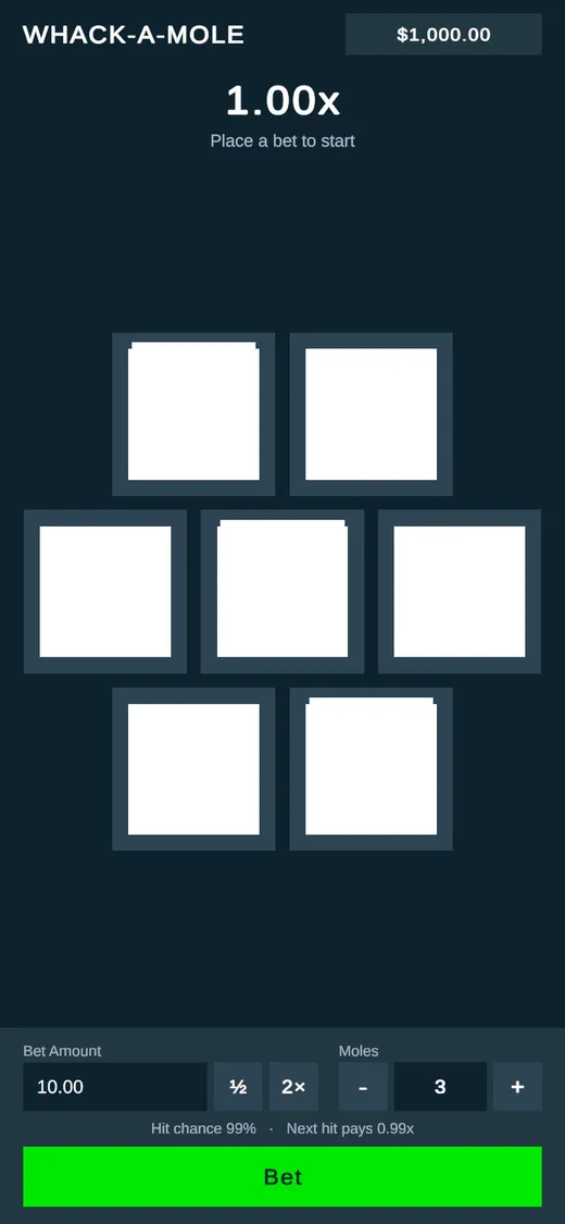 Whack-a-Mole game screen